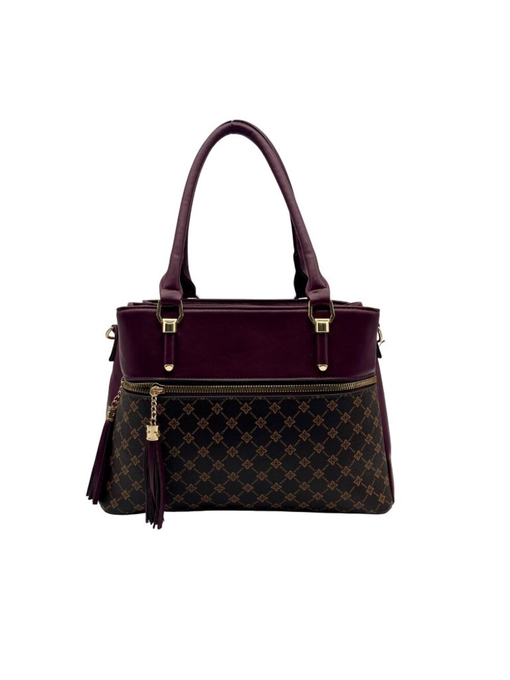KKXIU Women's Burgundy Top-Handle Satchel Crossbody Bag